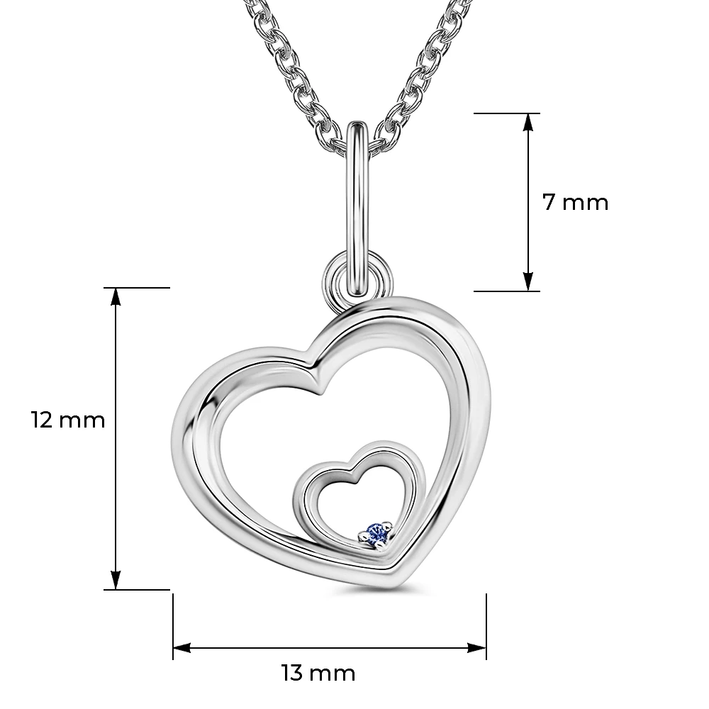 Подвес с фианитом из серебра 925 пробы