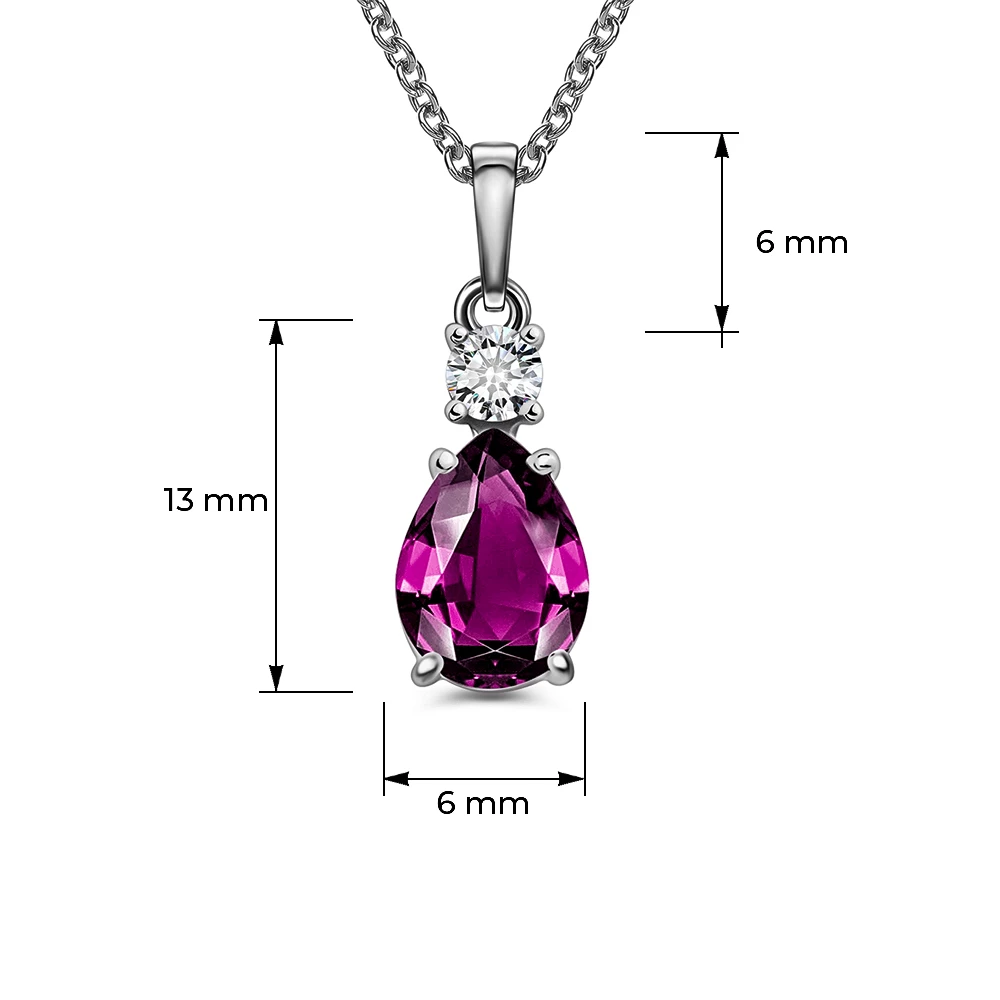 Подвес с фианитами из серебра 925 пробы