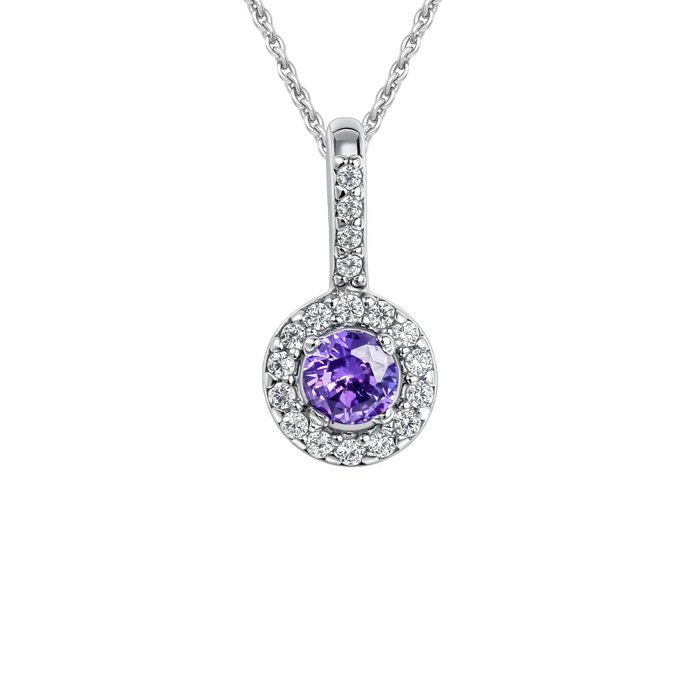 Подвес с фианитами из серебра 925 пробы