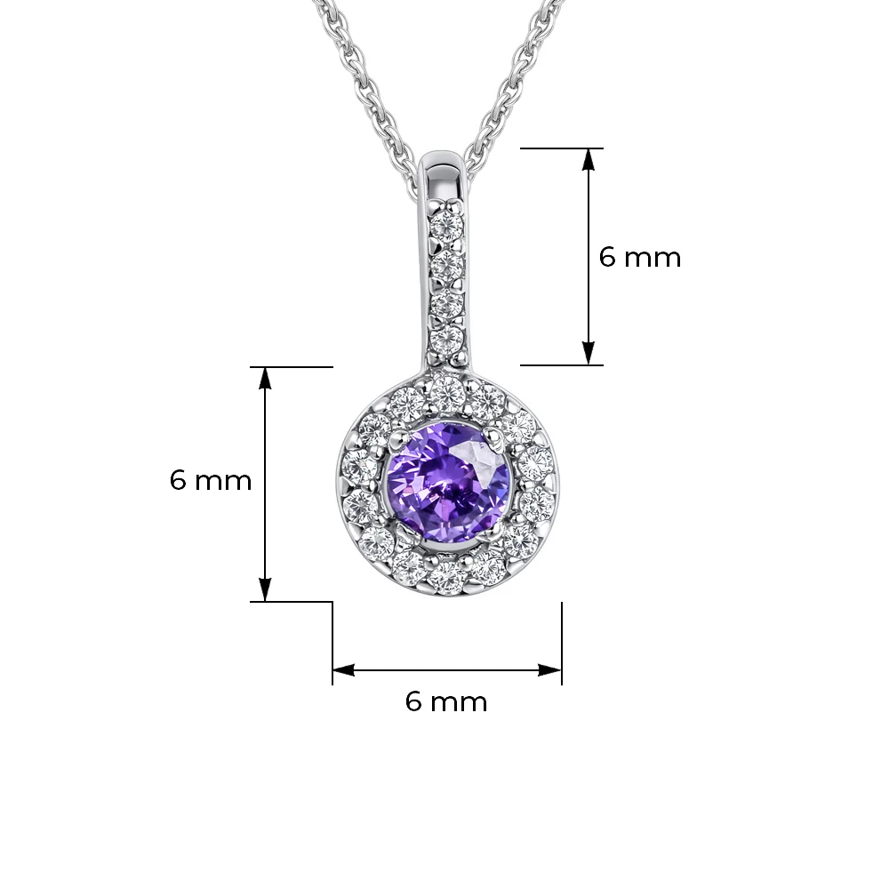 Подвес с фианитами из серебра 925 пробы