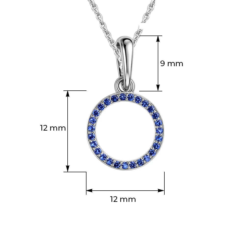 Подвес с фианитами из серебра 925 пробы