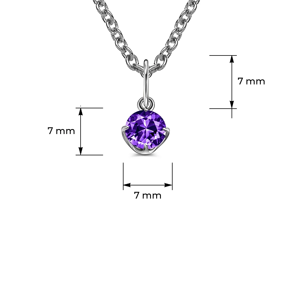 Подвес с фианитом из серебра 925 пробы