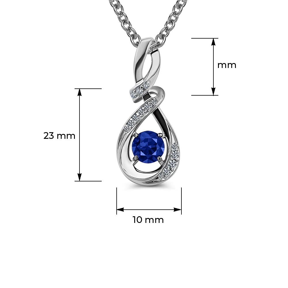 Подвес с фианитами из серебра 925 пробы