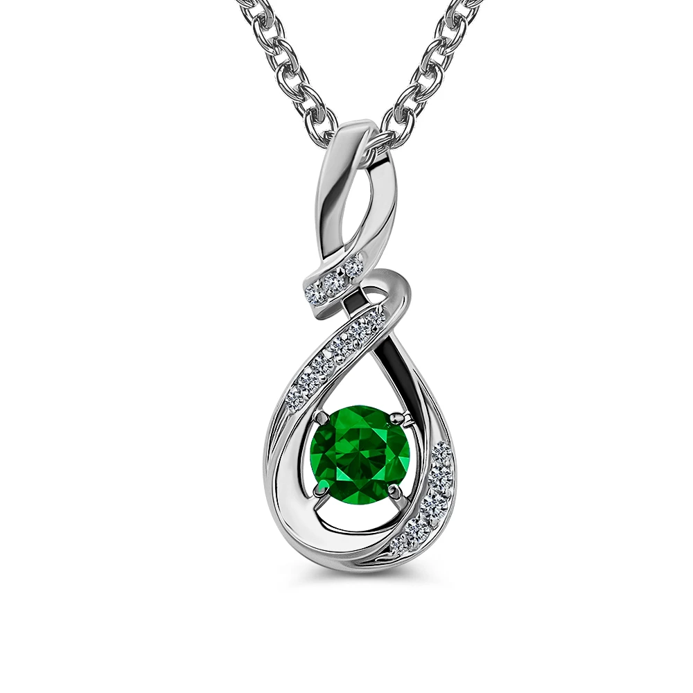 Подвес с фианитами из серебра 925 пробы