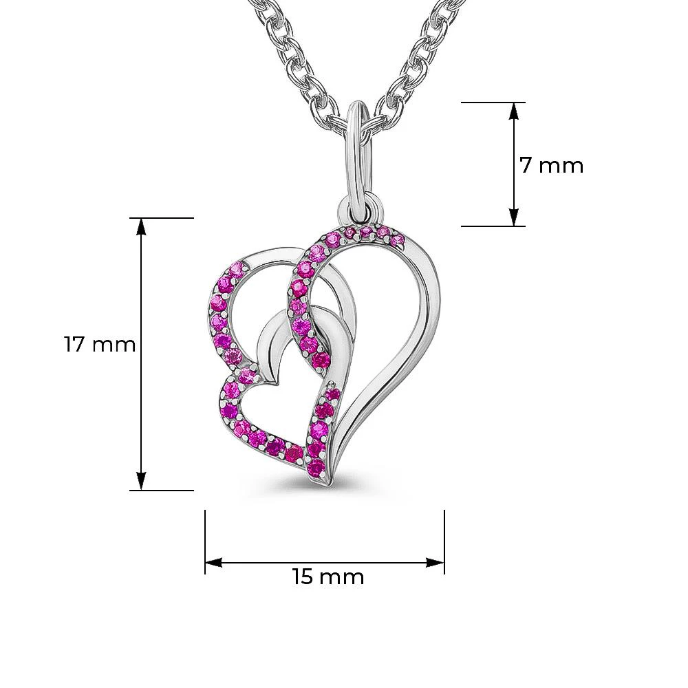 Подвес с фианитами из серебра 925 пробы