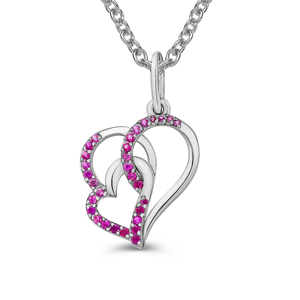 Подвес с фианитами из серебра 925 пробы