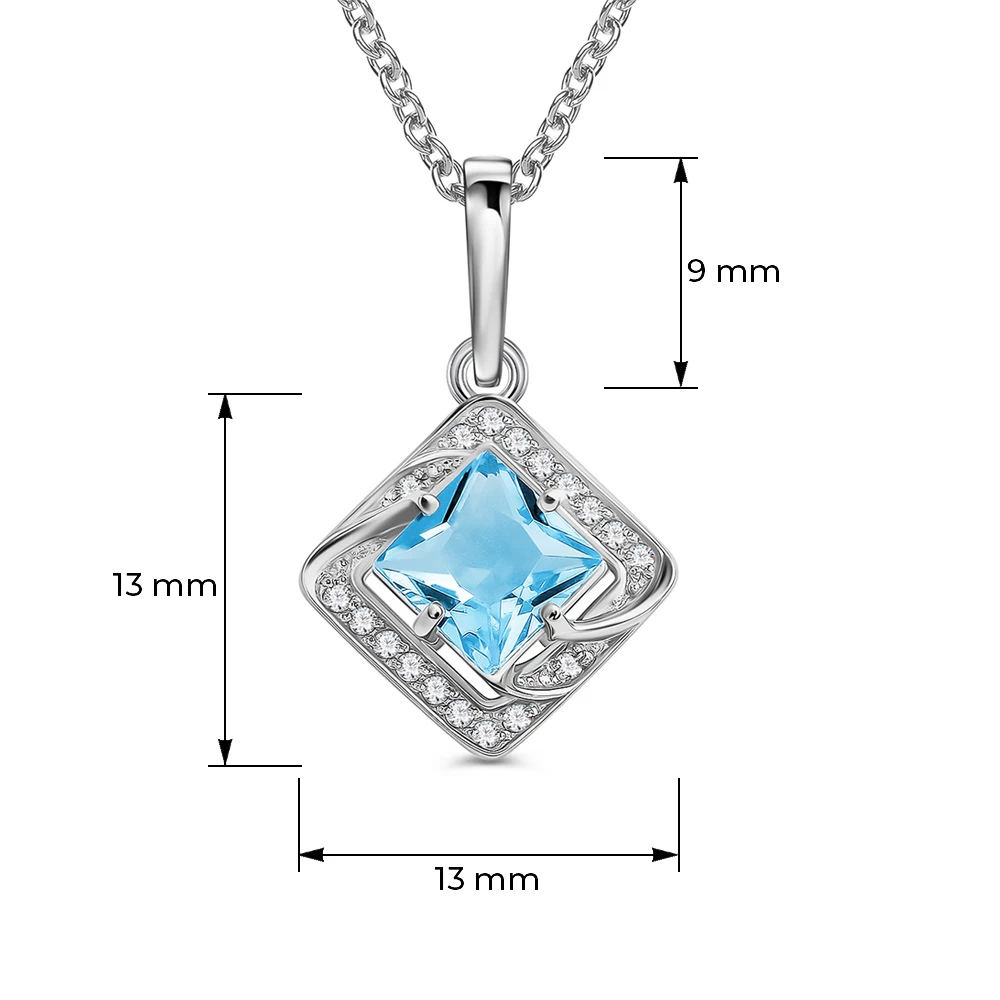 Подвес с фианитами из серебра 925 пробы