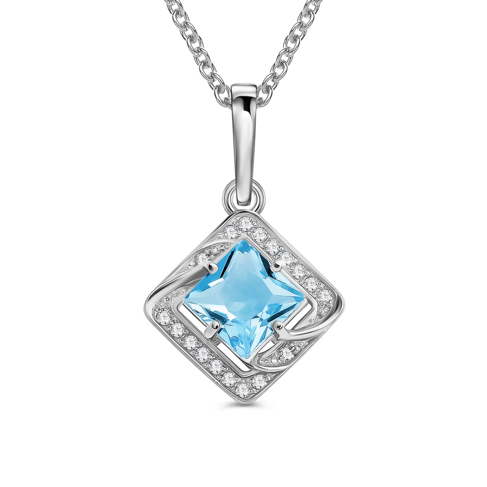 Подвес с фианитами из серебра 925 пробы