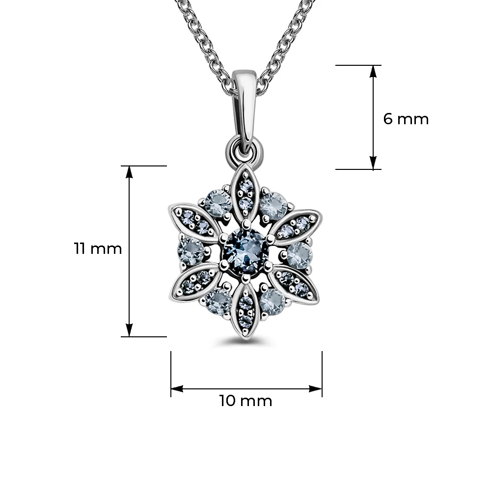 Подвес с фианитами из серебра 925 пробы