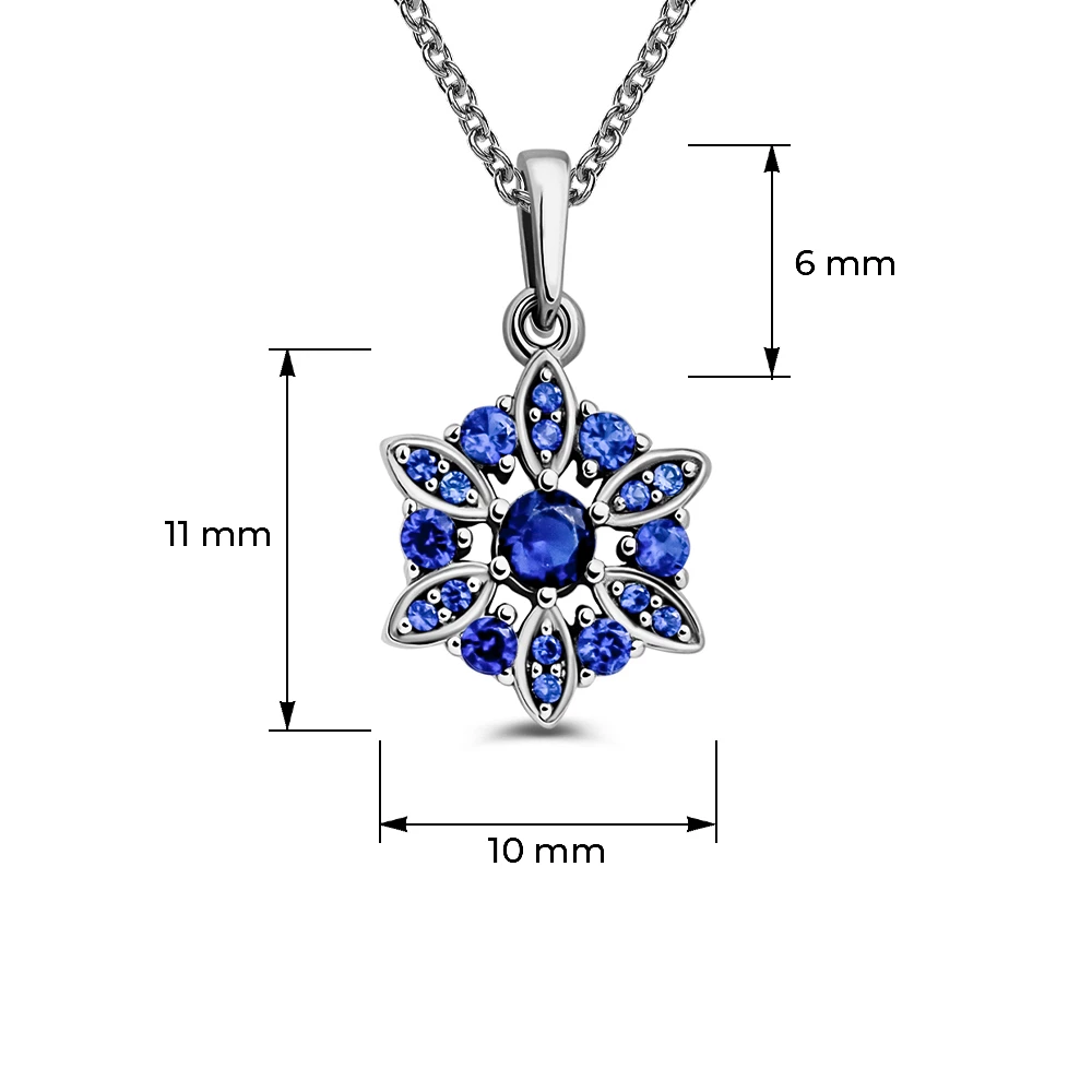 Подвес с фианитами из серебра 925 пробы