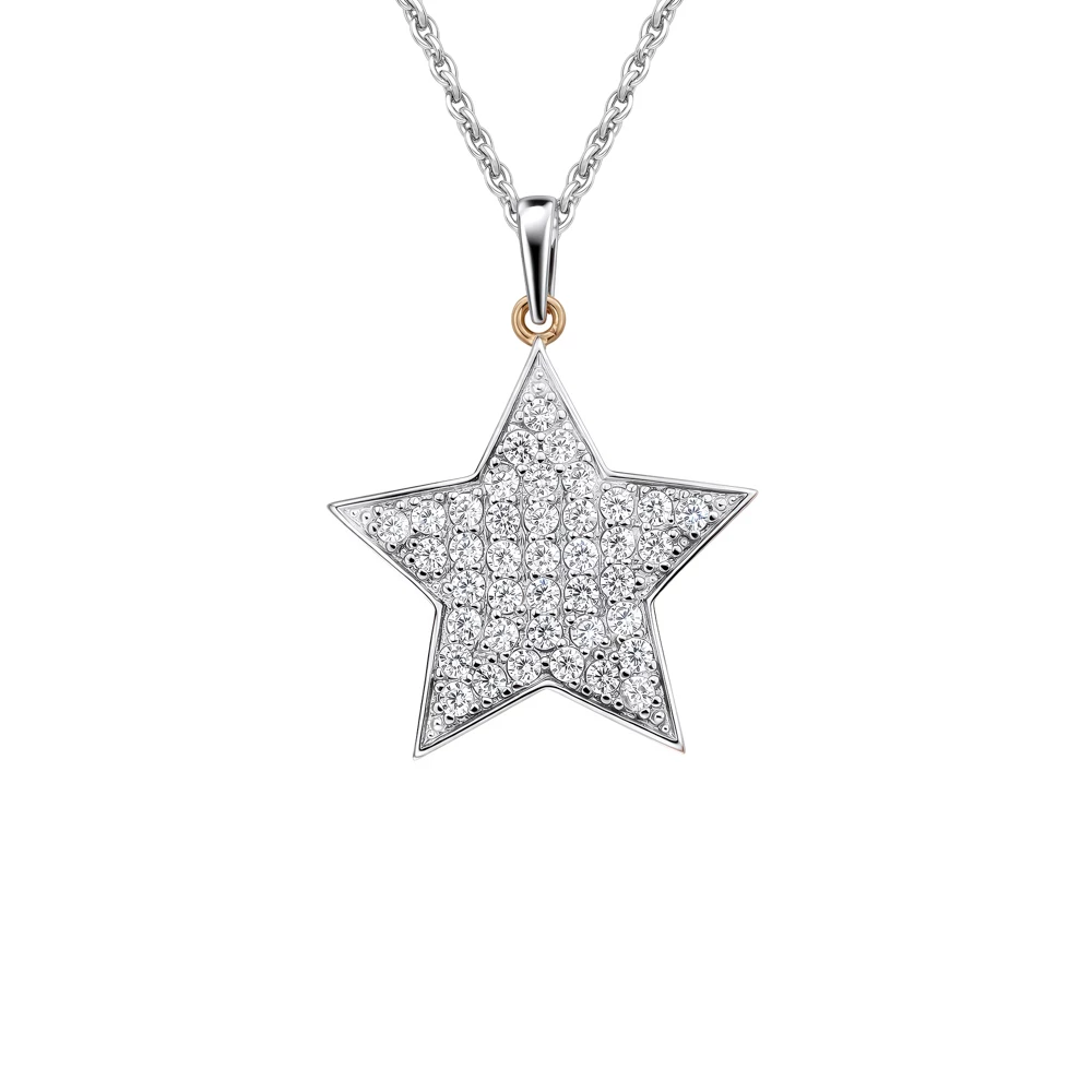 Подвес с фианитами из серебра 925 пробы