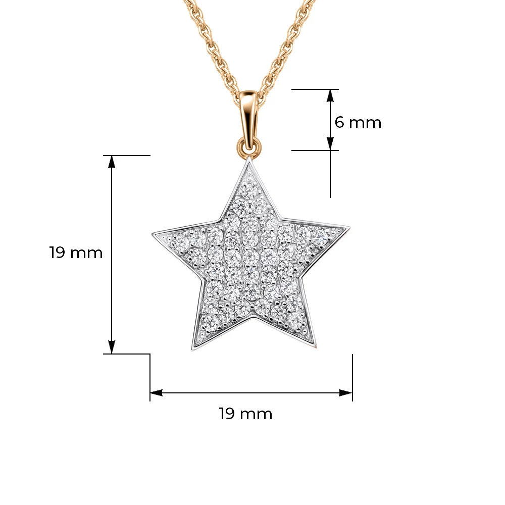 Подвес с фианитами из серебра 925 пробы