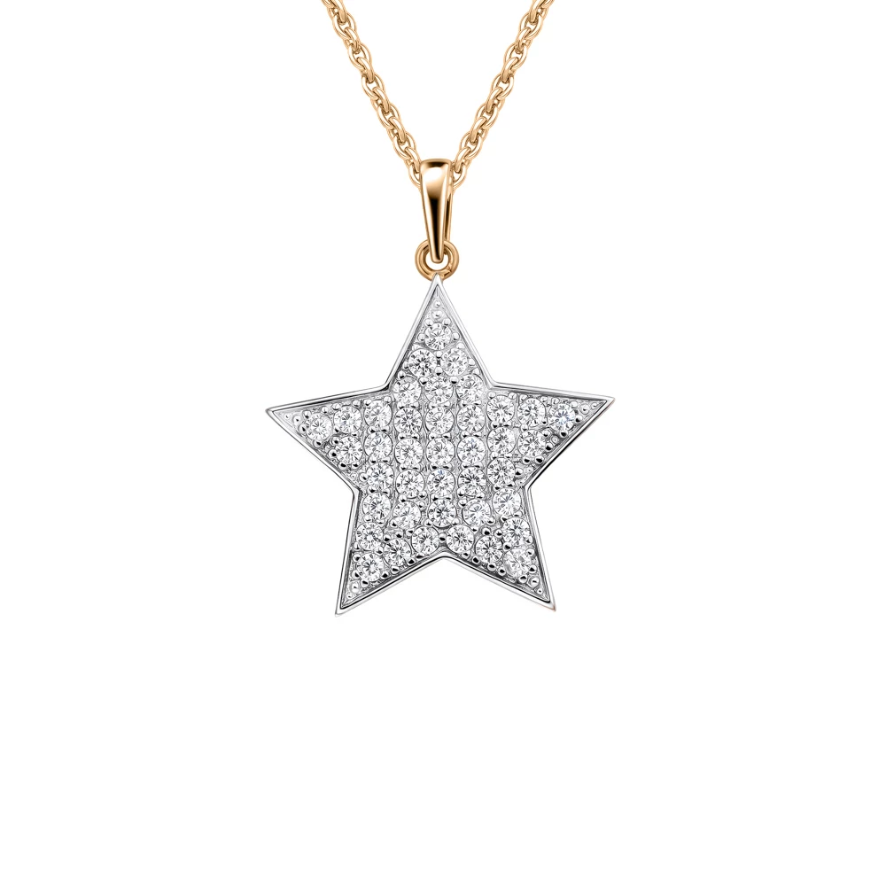 Подвес с фианитами из серебра 925 пробы