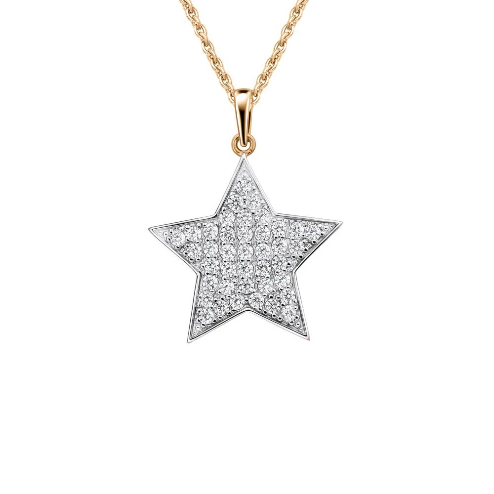 Подвес с фианитами из серебра 925 пробы