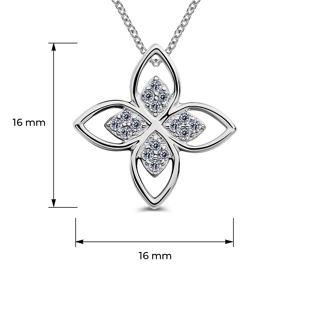 Подвес с фианитами из серебра 925 пробы