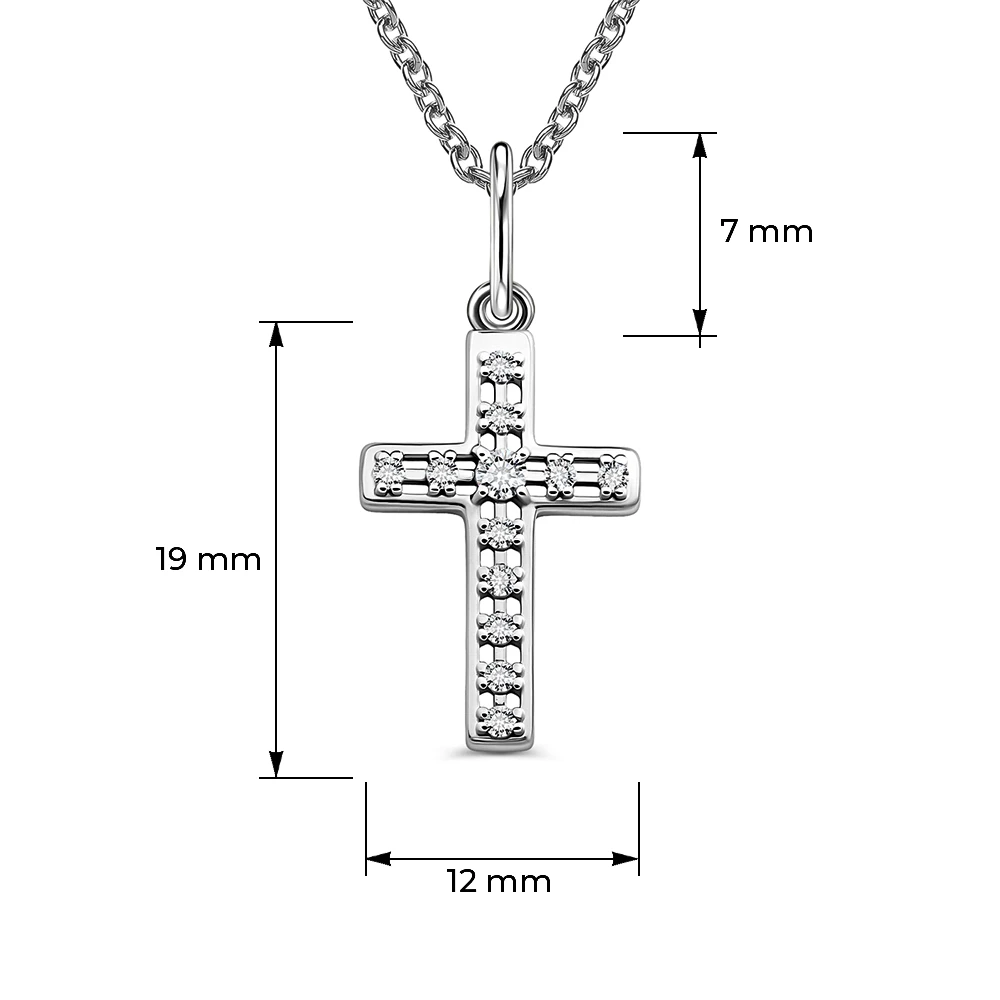 Подвес с фианитами из серебра 925 пробы