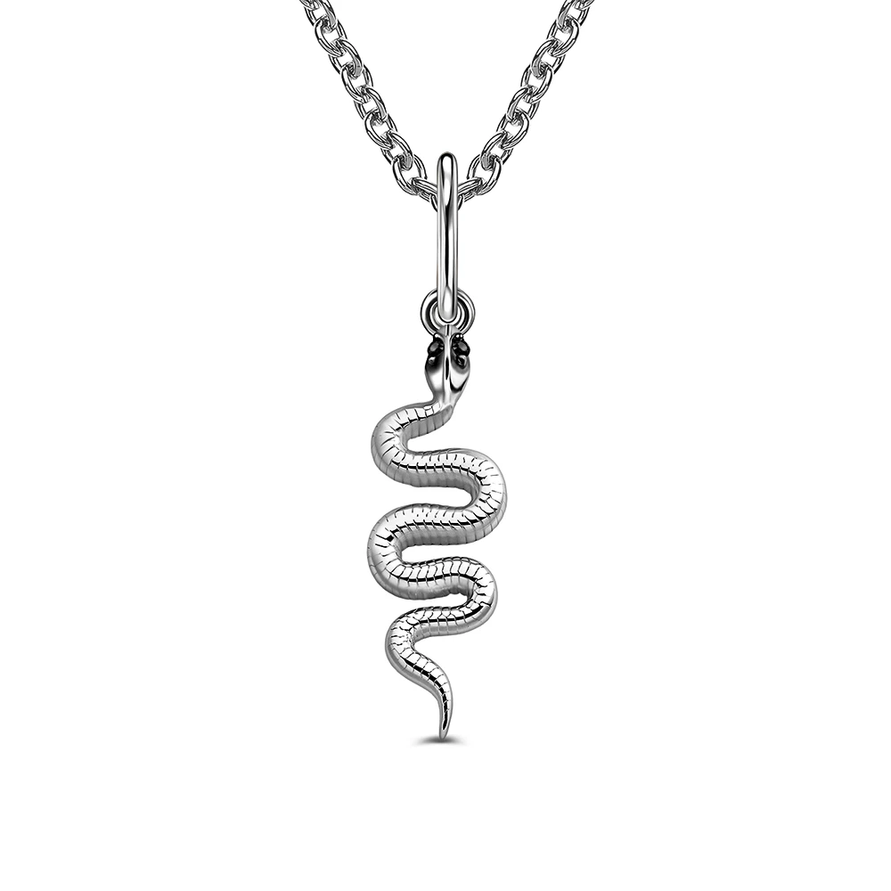 Подвес  Змея с фианитами из серебра 925 пробы
