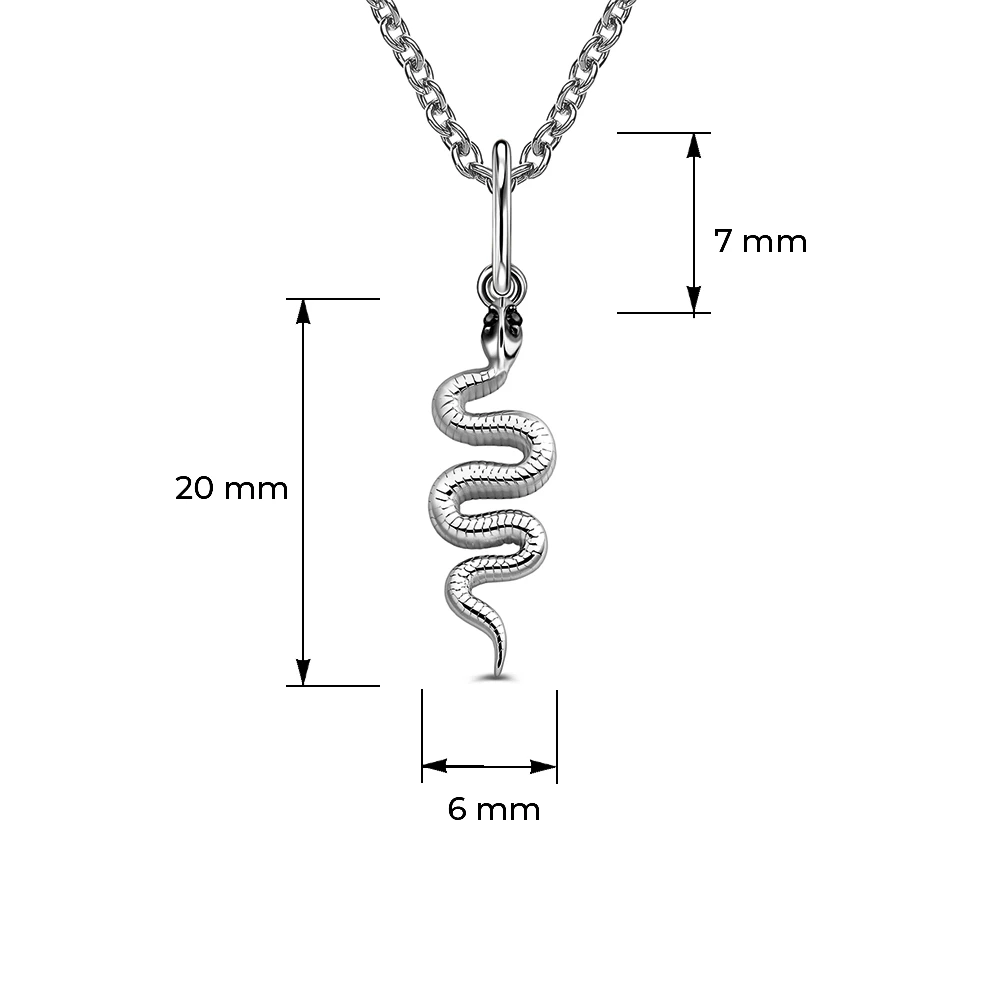 Подвес  Змея с фианитами из серебра 925 пробы