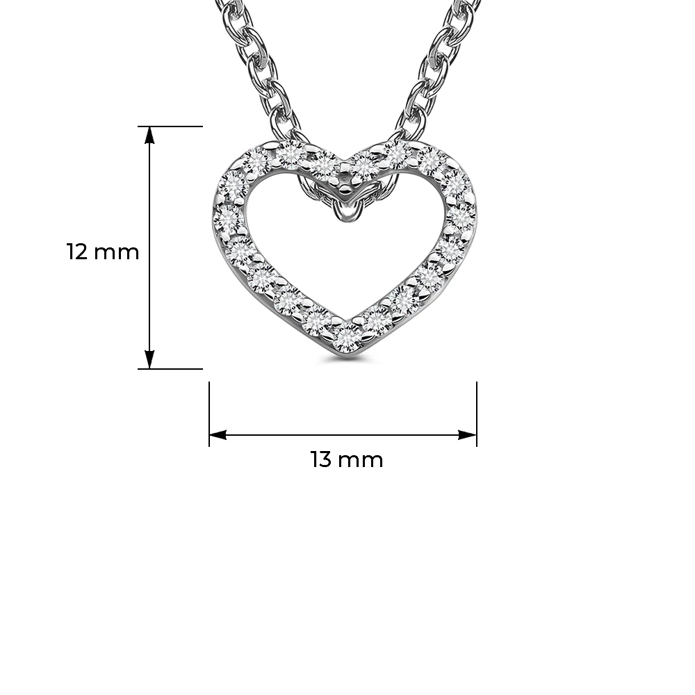 Подвес с фианитами из серебра 925 пробы