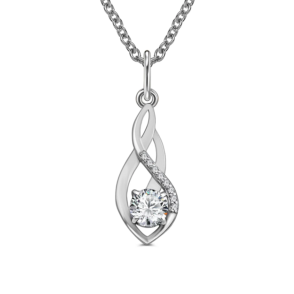 Подвес с фианитами из серебра 925 пробы