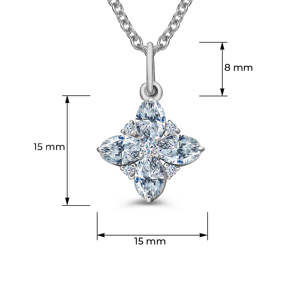 Подвес с фианитами из серебра 925 пробы