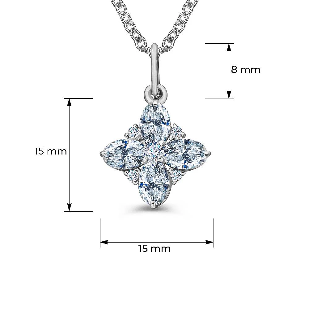 Подвес с фианитами из серебра 925 пробы