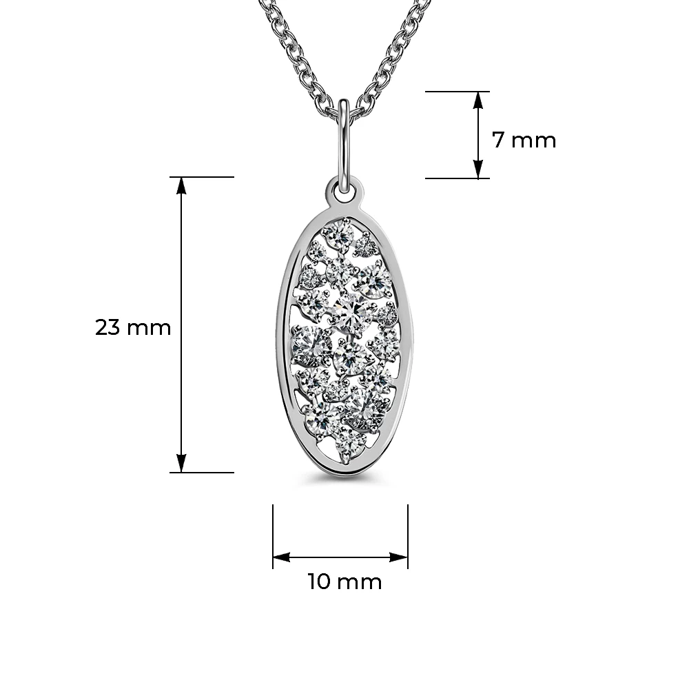 Подвес с фианитами из серебра 925 пробы