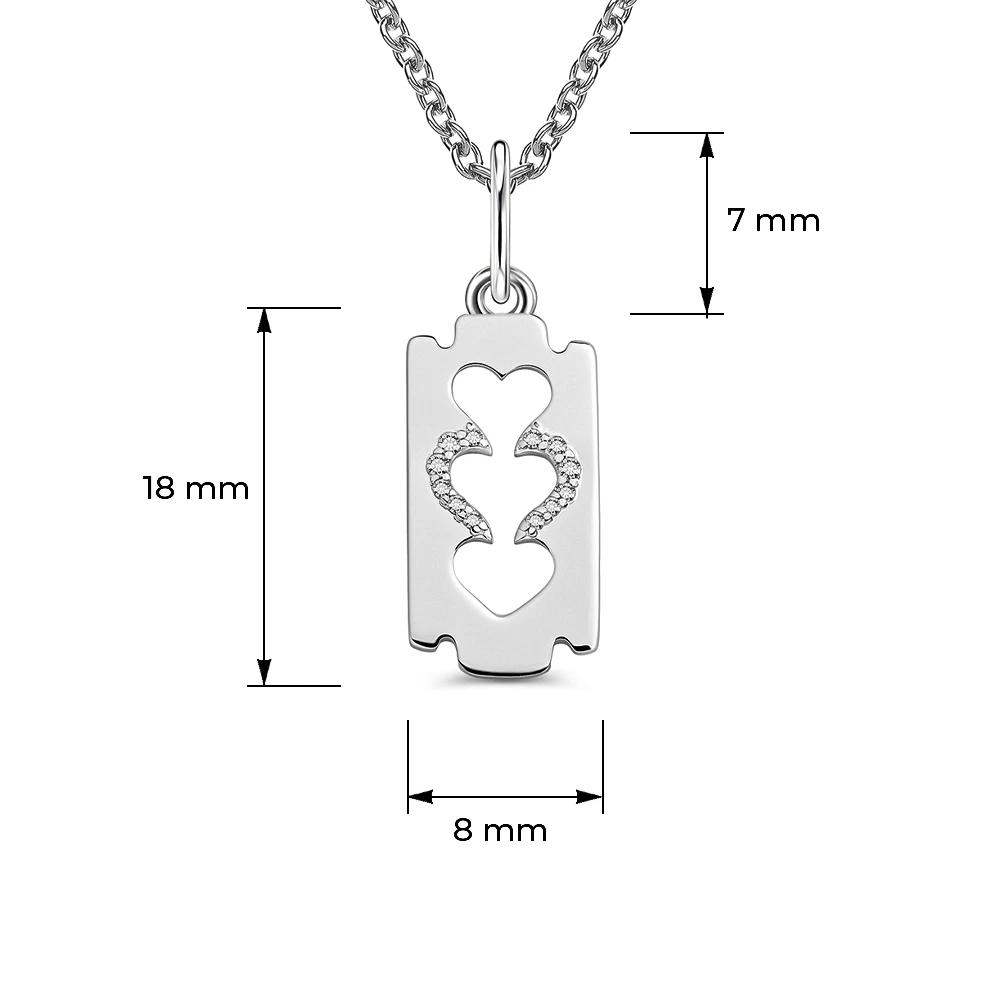 Подвес с фианитами из серебра 925 пробы
