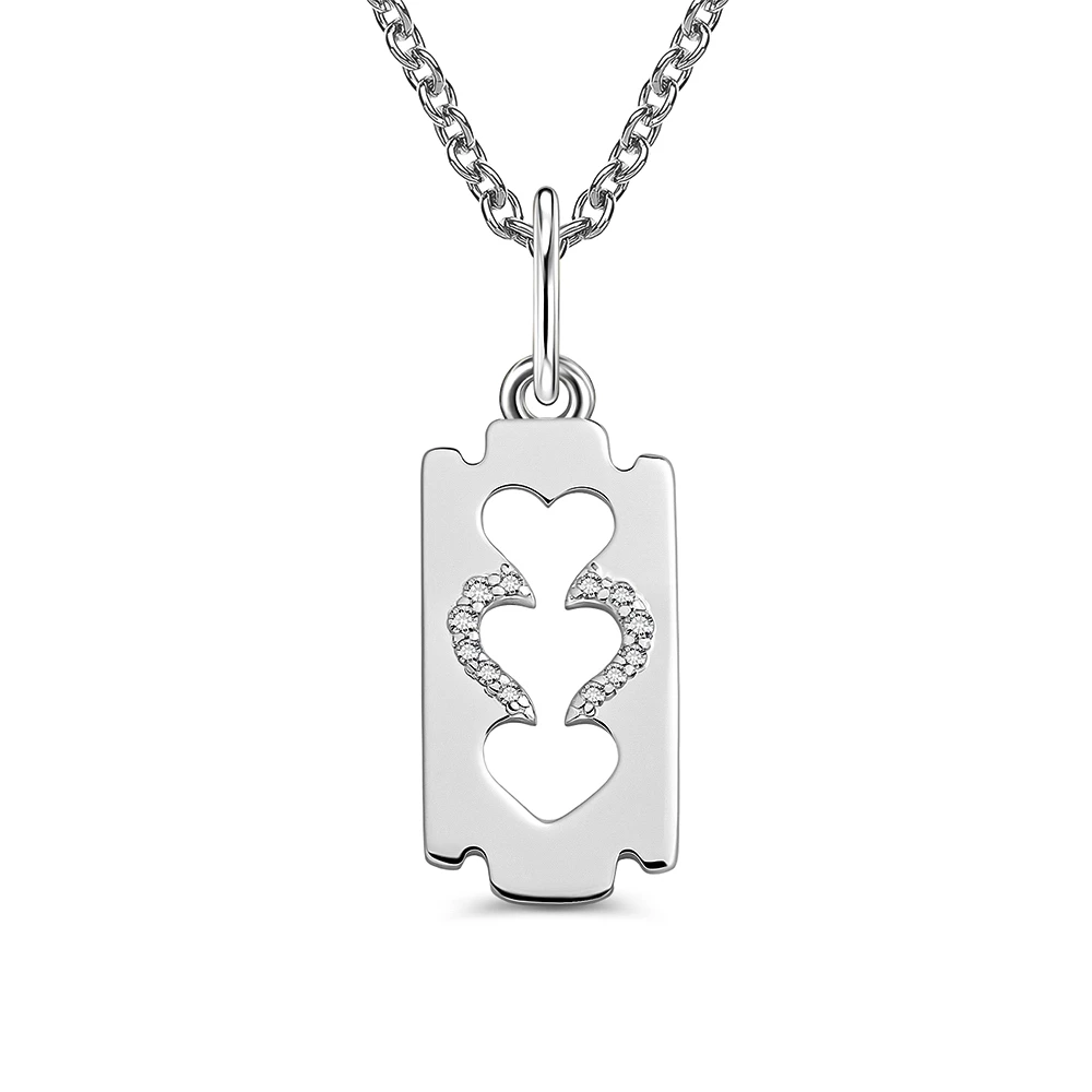 Подвес с фианитами из серебра 925 пробы