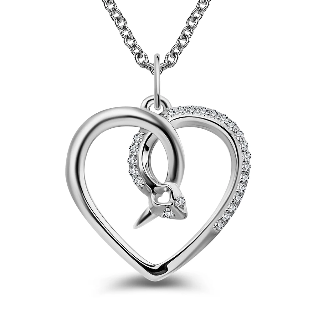 Подвес с фианитами из серебра 925 пробы