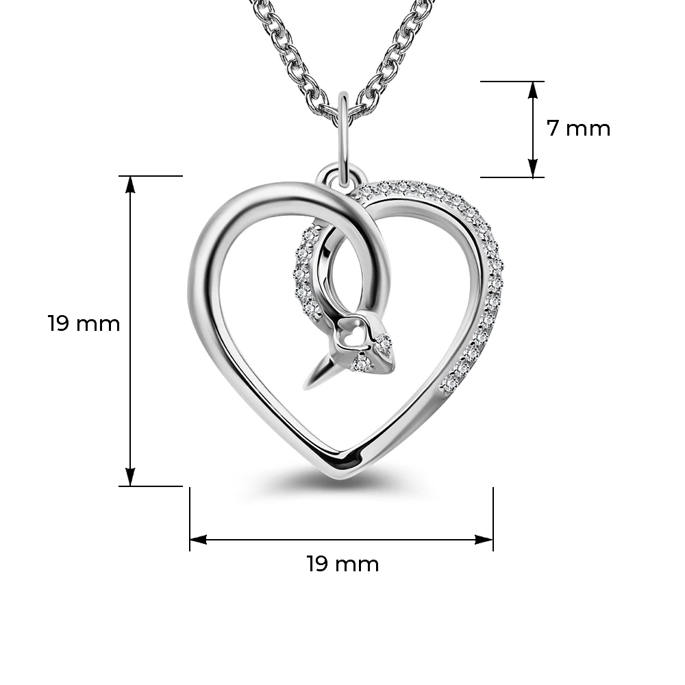 Подвес с фианитами из серебра 925 пробы