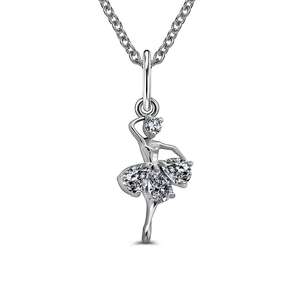 Подвес с фианитами из серебра 925 пробы