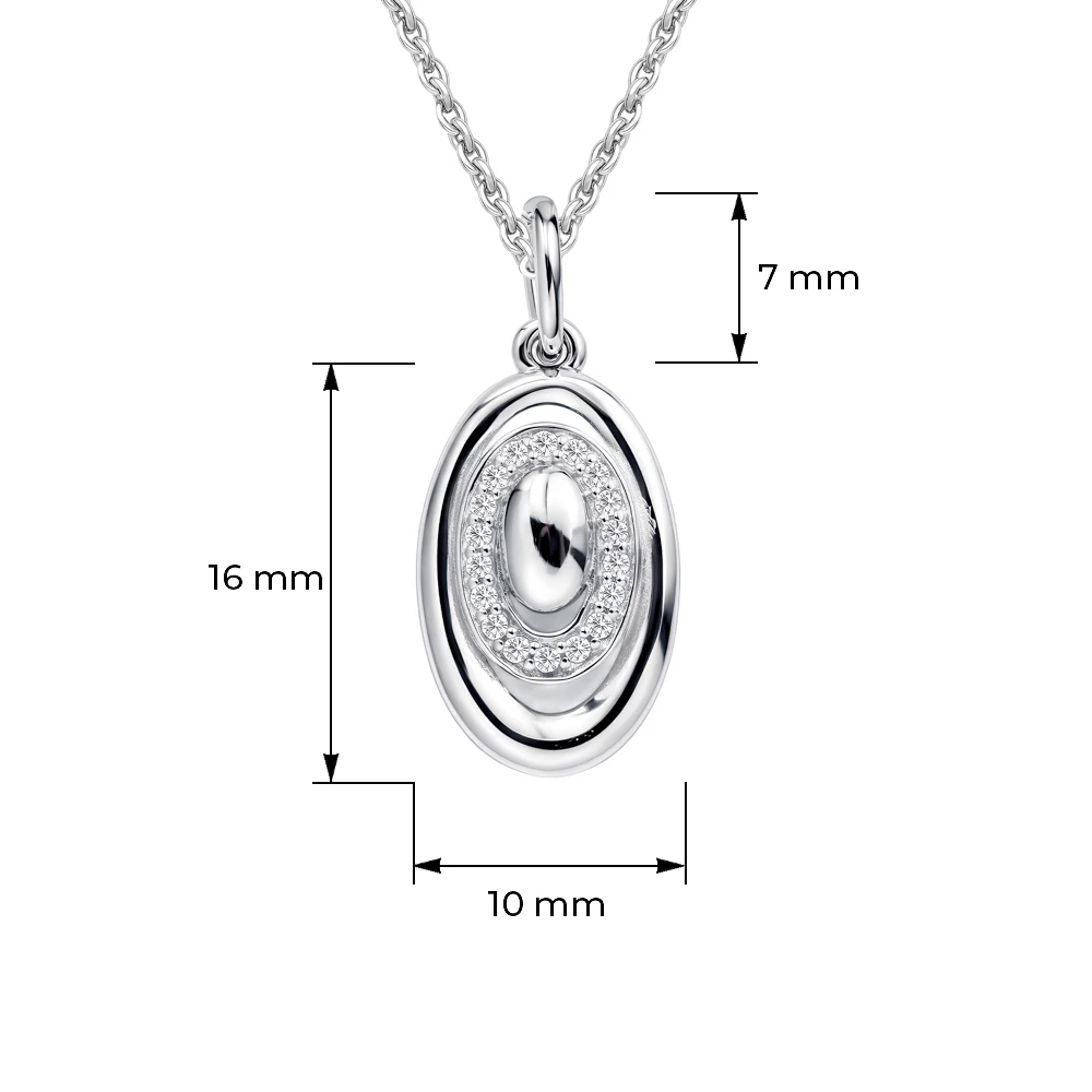 Подвес с фианитами из серебра 925 пробы