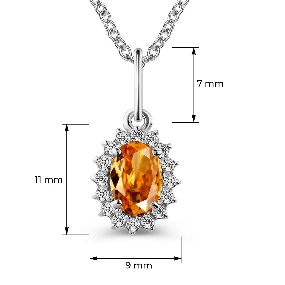 Подвес с фианитами из серебра 925 пробы