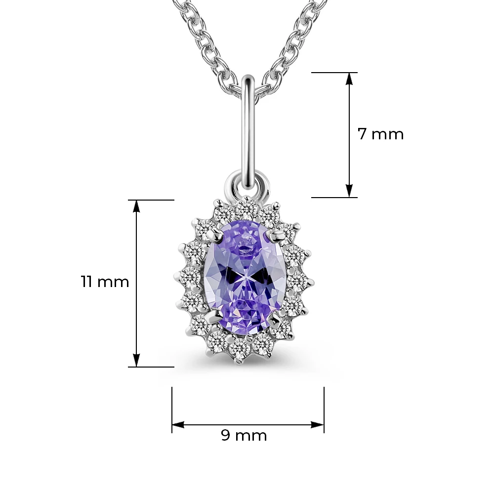 Подвес с фианитами из серебра 925 пробы