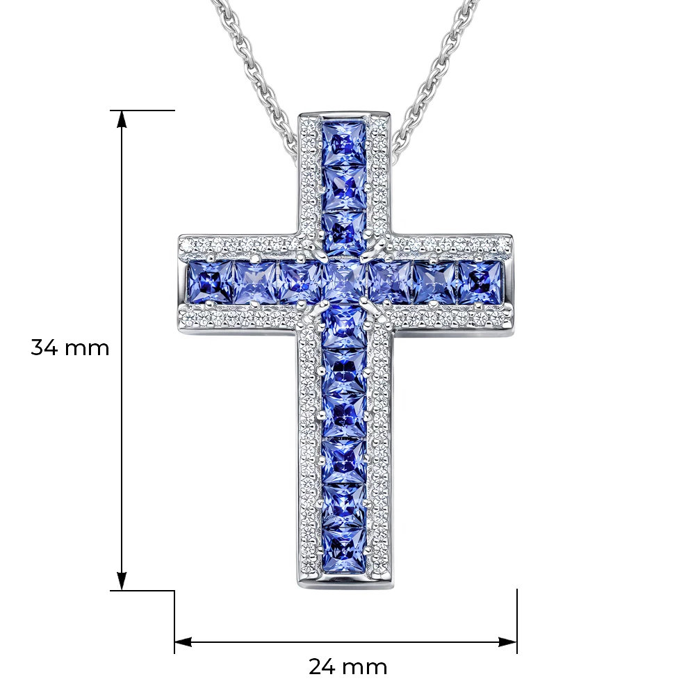 Подвес с фианитами из серебра 925 пробы