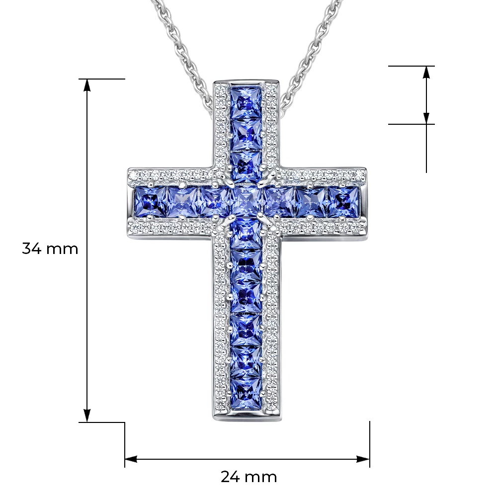 Подвес с фианитами из серебра 925 пробы