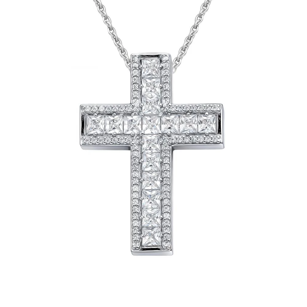 Подвес с фианитами из серебра 925 пробы