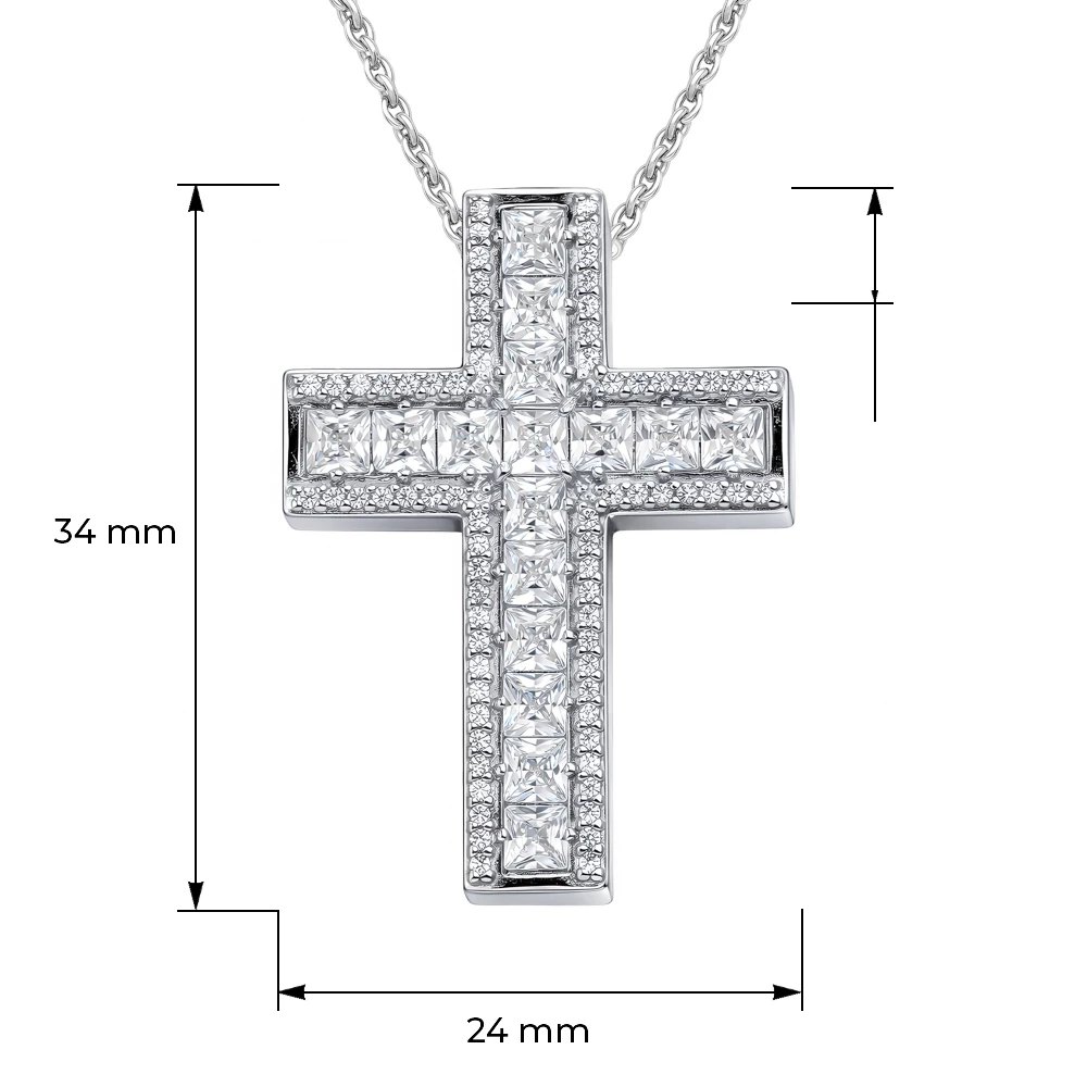 Подвес с фианитами из серебра 925 пробы