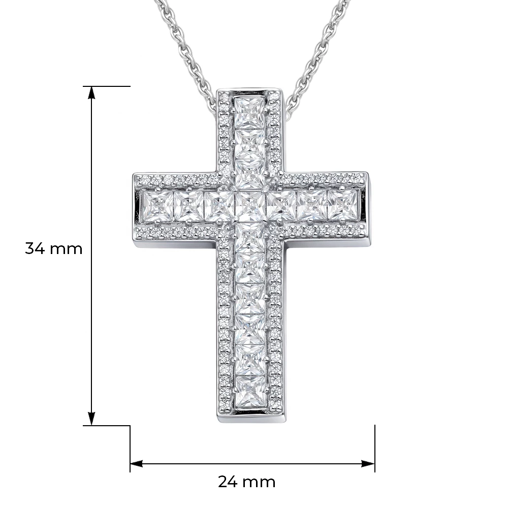 Подвес с фианитами из серебра 925 пробы