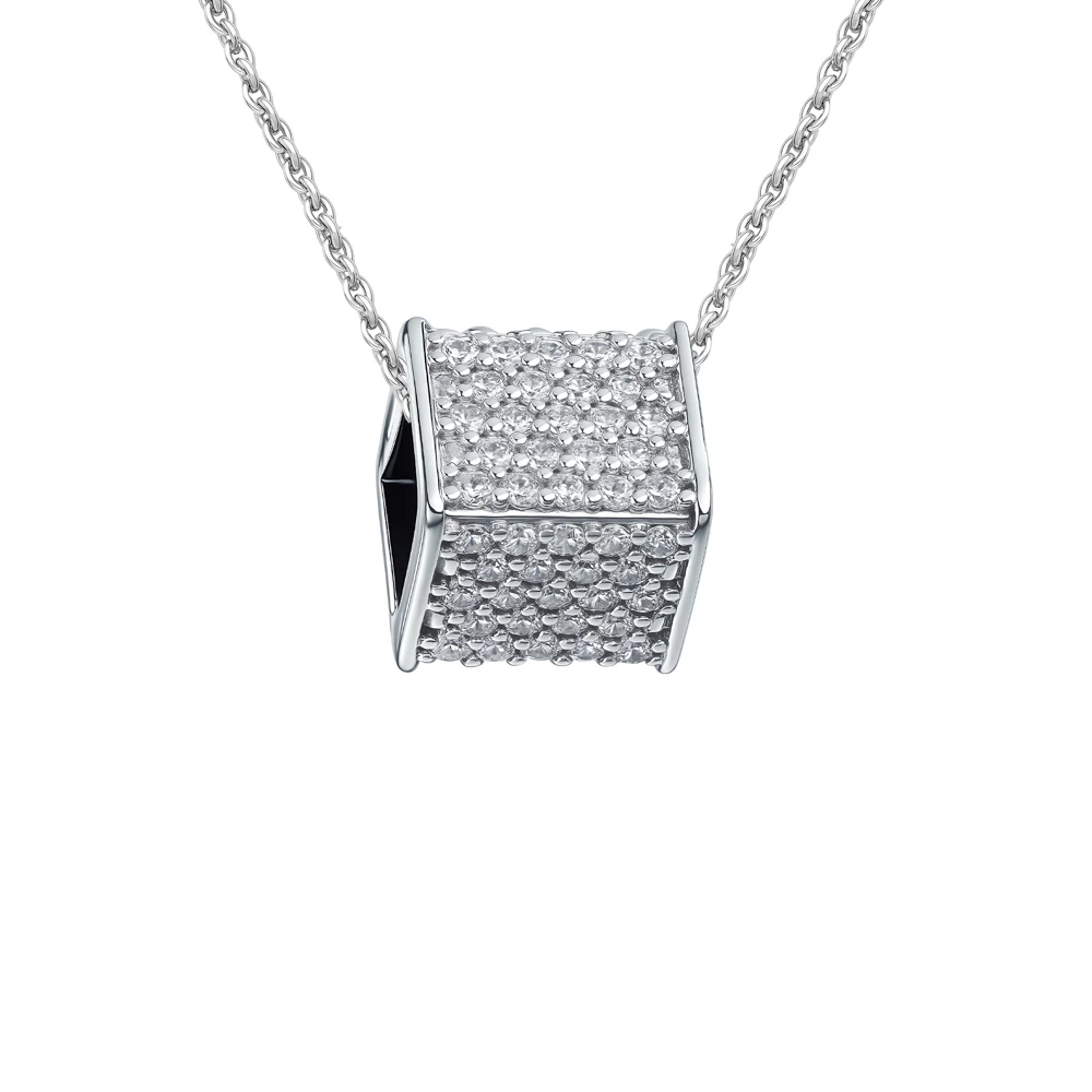 Подвес с фианитами из серебра 925 пробы