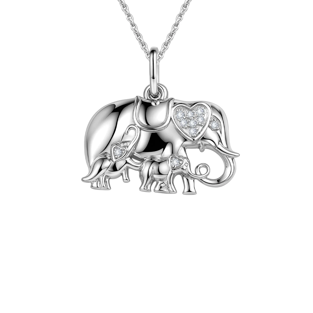 Подвес  Слон с фианитами из серебра 925 пробы