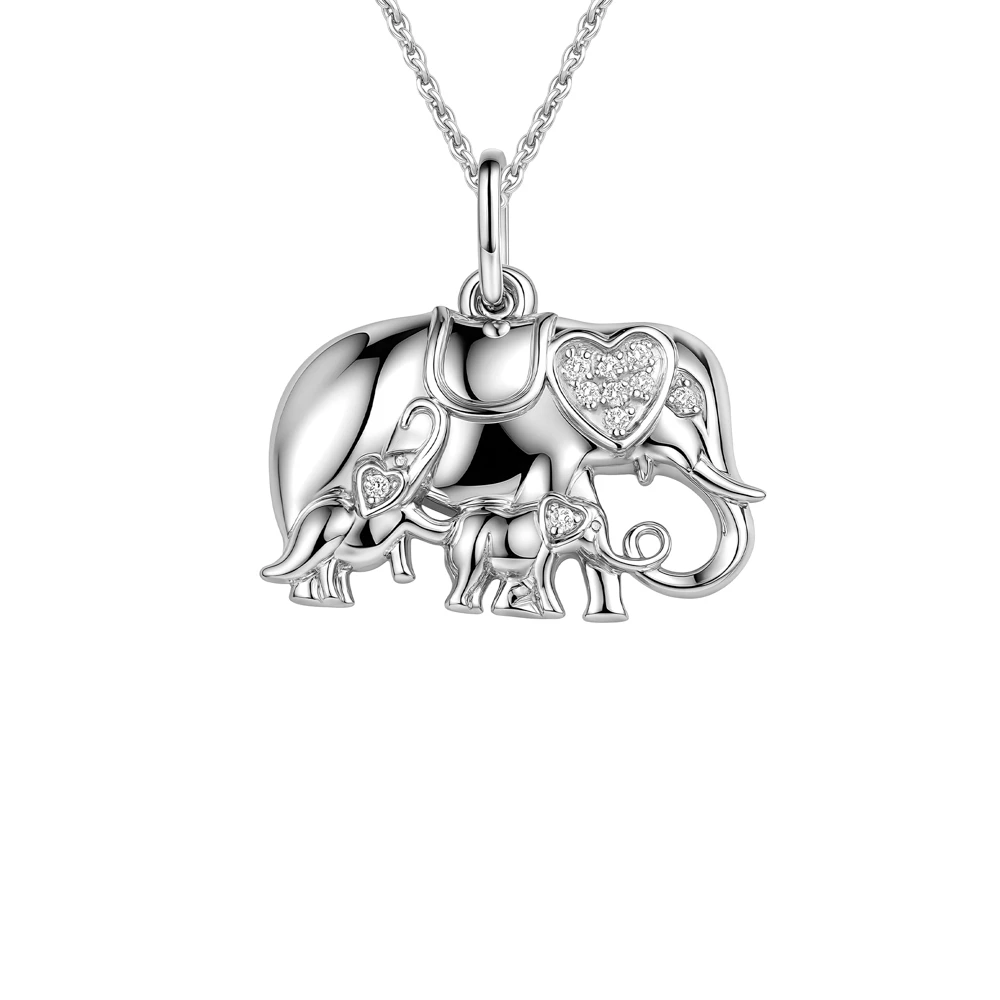 Подвес  Слон с фианитами из серебра 925 пробы