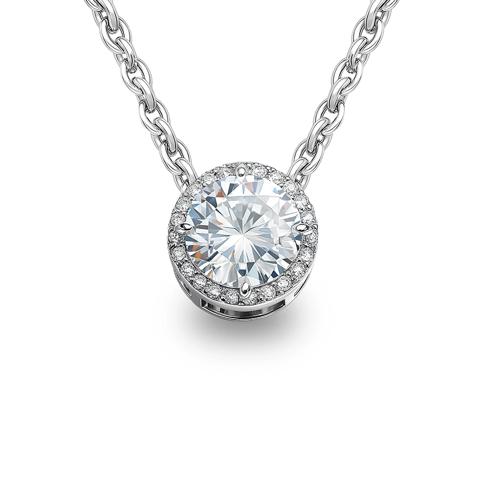 Подвес с фианитами из серебра 925 пробы