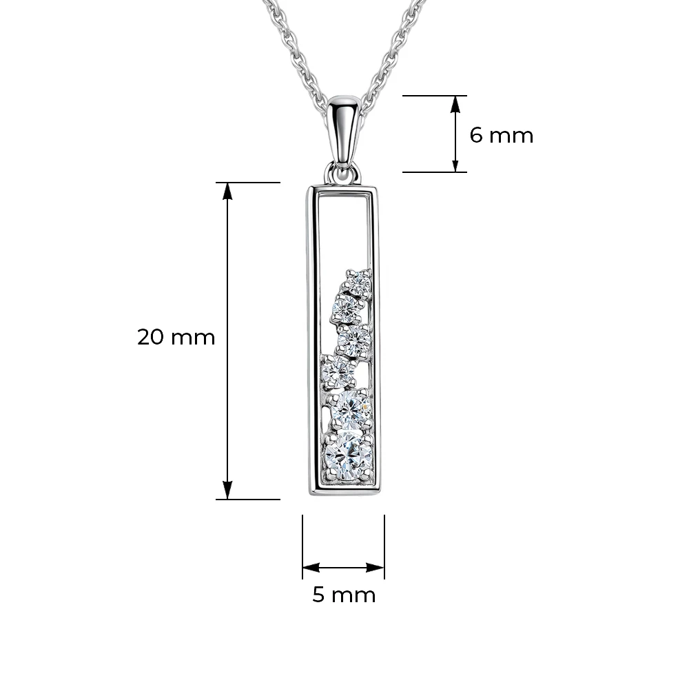 Подвес с фианитами из серебра 925 пробы