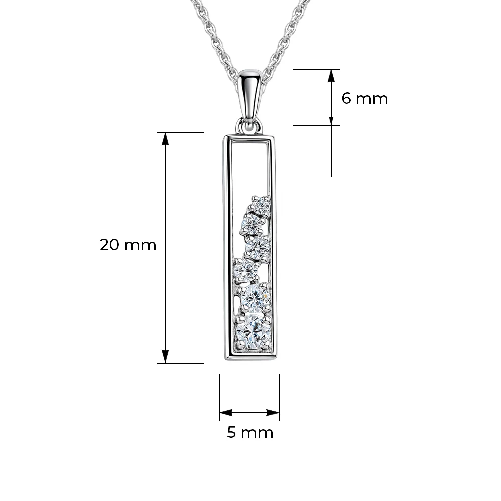 Подвес с фианитами из серебра 925 пробы