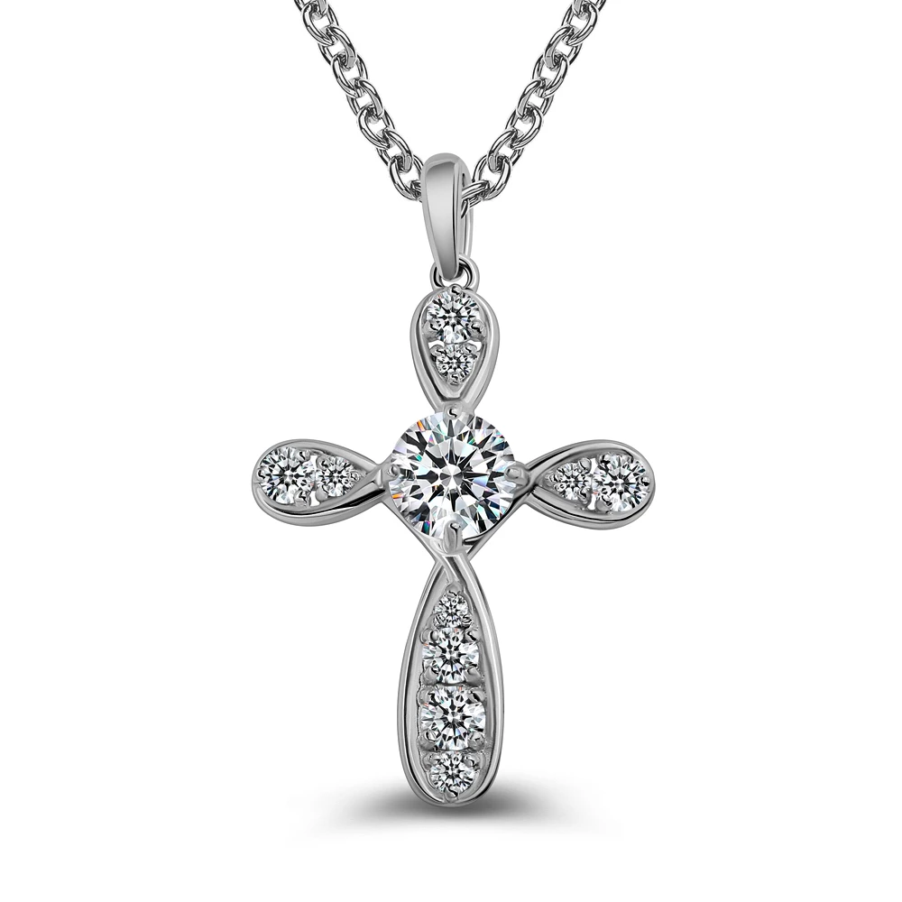 Подвес с фианитами из серебра 925 пробы