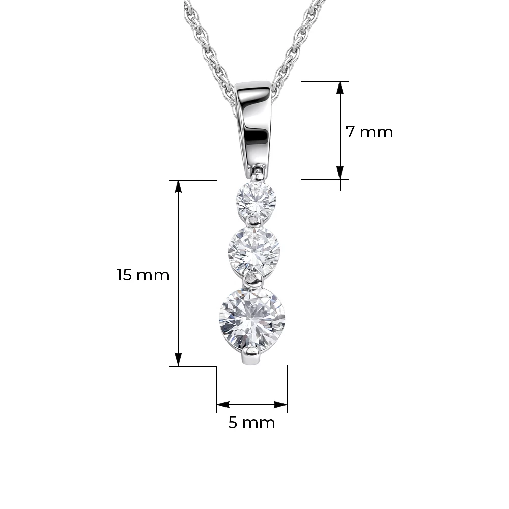 Подвес с фианитами из серебра 925 пробы