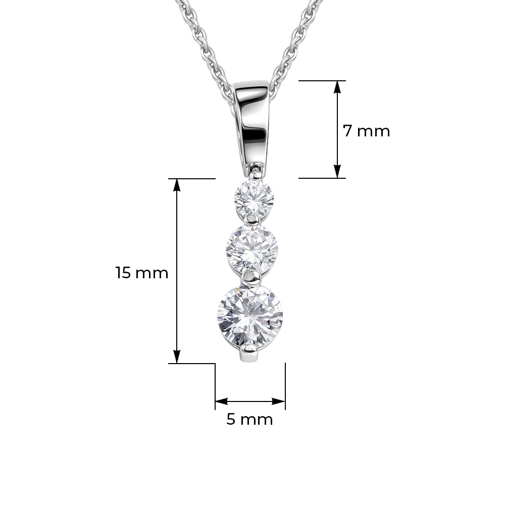 Подвес с фианитами из серебра 925 пробы