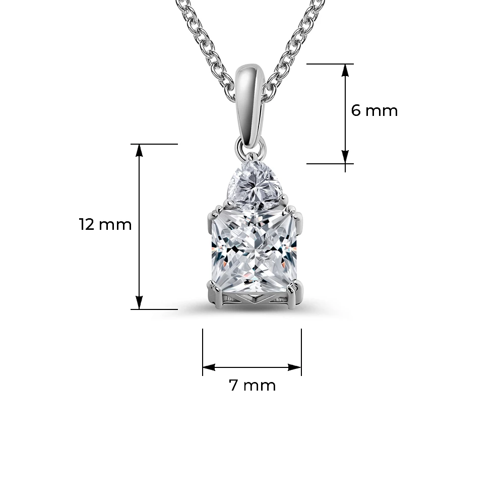 Подвес с фианитами из серебра 925 пробы